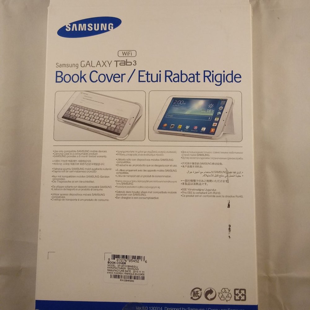 2 Original Samsung Galaxy Tab3 Magnetic Book Cover Cases White 8.0 Unisex - Picture 4 of 4
